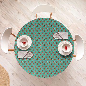 Abakuhaus Tischdecke Rundum-elastische Stofftischdecke, Modern Marienkäfer Kleine Sternchen