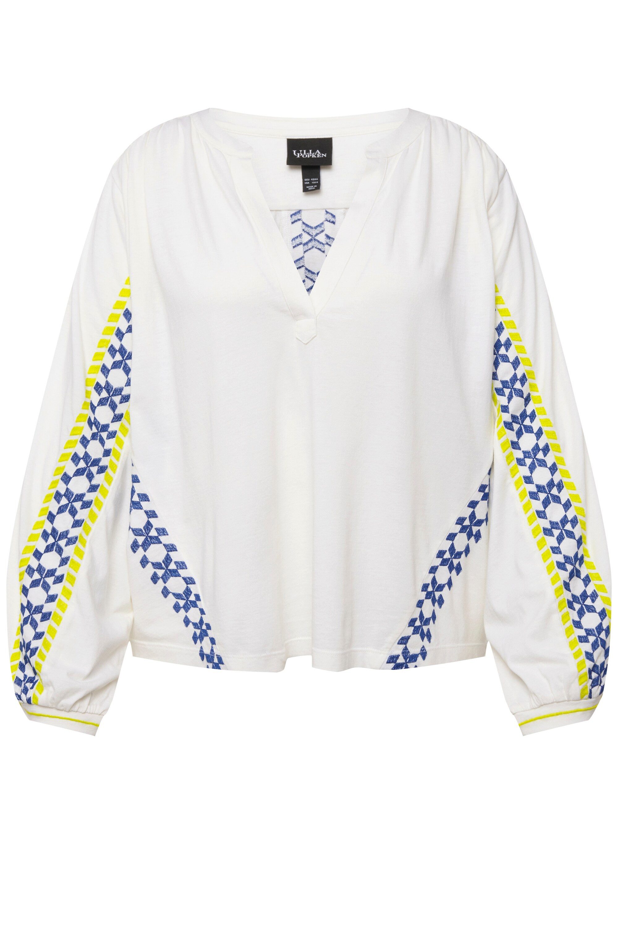 Ulla Popken Satinbluse Bluse Leinenmix Oversized günstig online kaufen