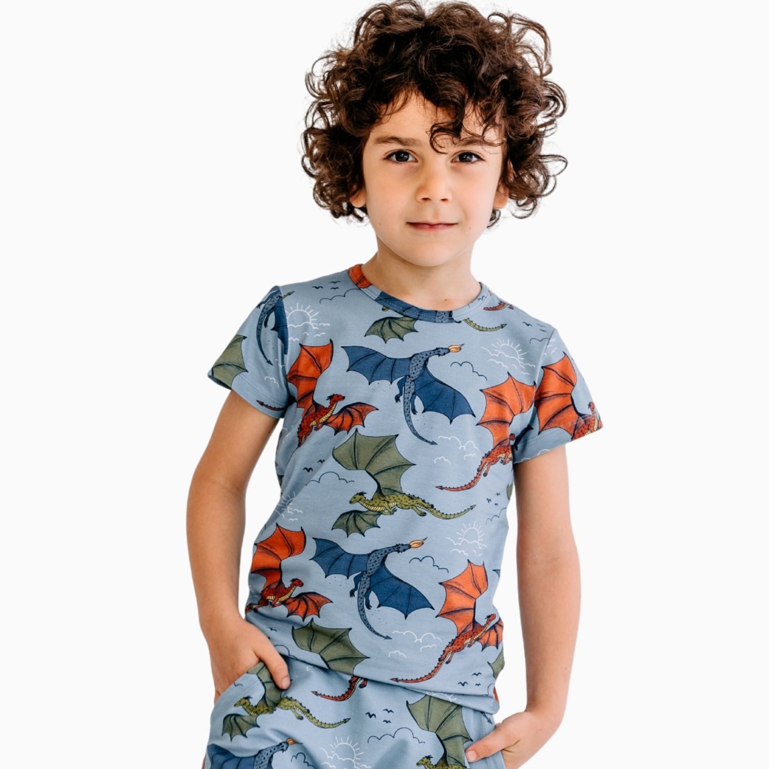 Walkiddy T-Shirt Walkiddy Colorful Dragon Kinder Bio Baumwolle GOTS Blue Bio Baumwolle,GOTS, Kinderbekleidung,nachhaltige Klamotten,T-Shirt