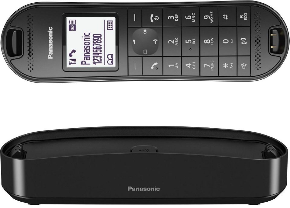 Panasonic KX-TGK320 Schnurloses DECT-Telefon (Mobilteile: 1,  Anrufbeantworter, Weckfunktion, Freisprechen), Beleuchtetes 3,8 cm (1,5\
