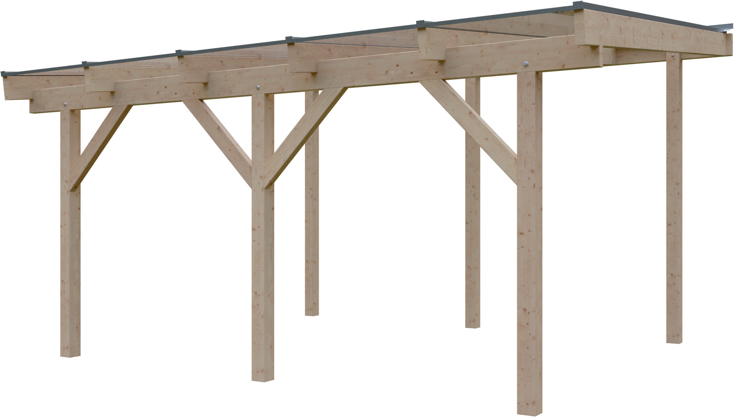 KONIFERA Terrassendach Fulu, BxT: 510x400 cm, Bedachung Hohlkammerplatten, Bausatz aus naturbel. Leimholz mit lichtdurchl. Polycarbonat-Pultdach