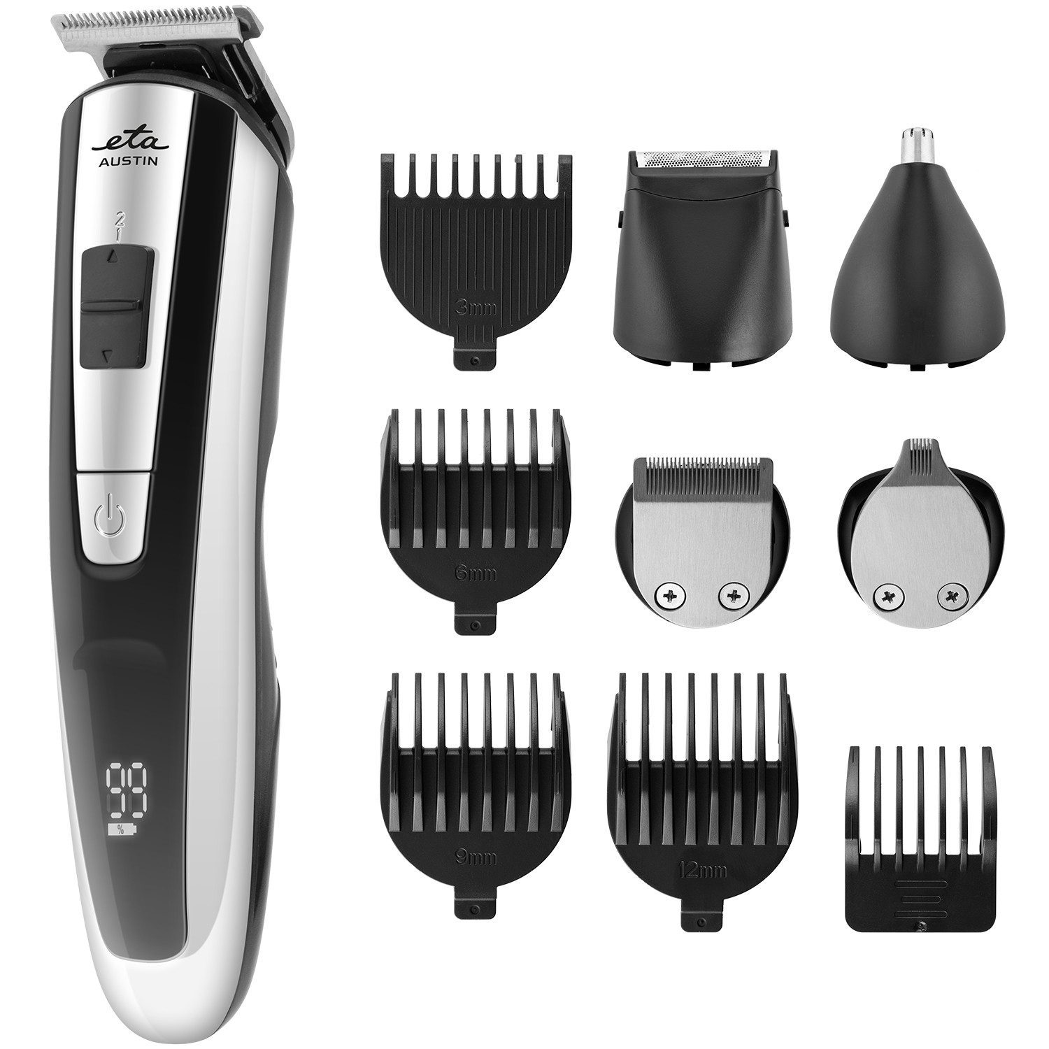 eta Триммеры ETA834590000, Schnelle Aufladung, 5 in 1, fast 2m Kabel, Titan-Keramik-Klinge