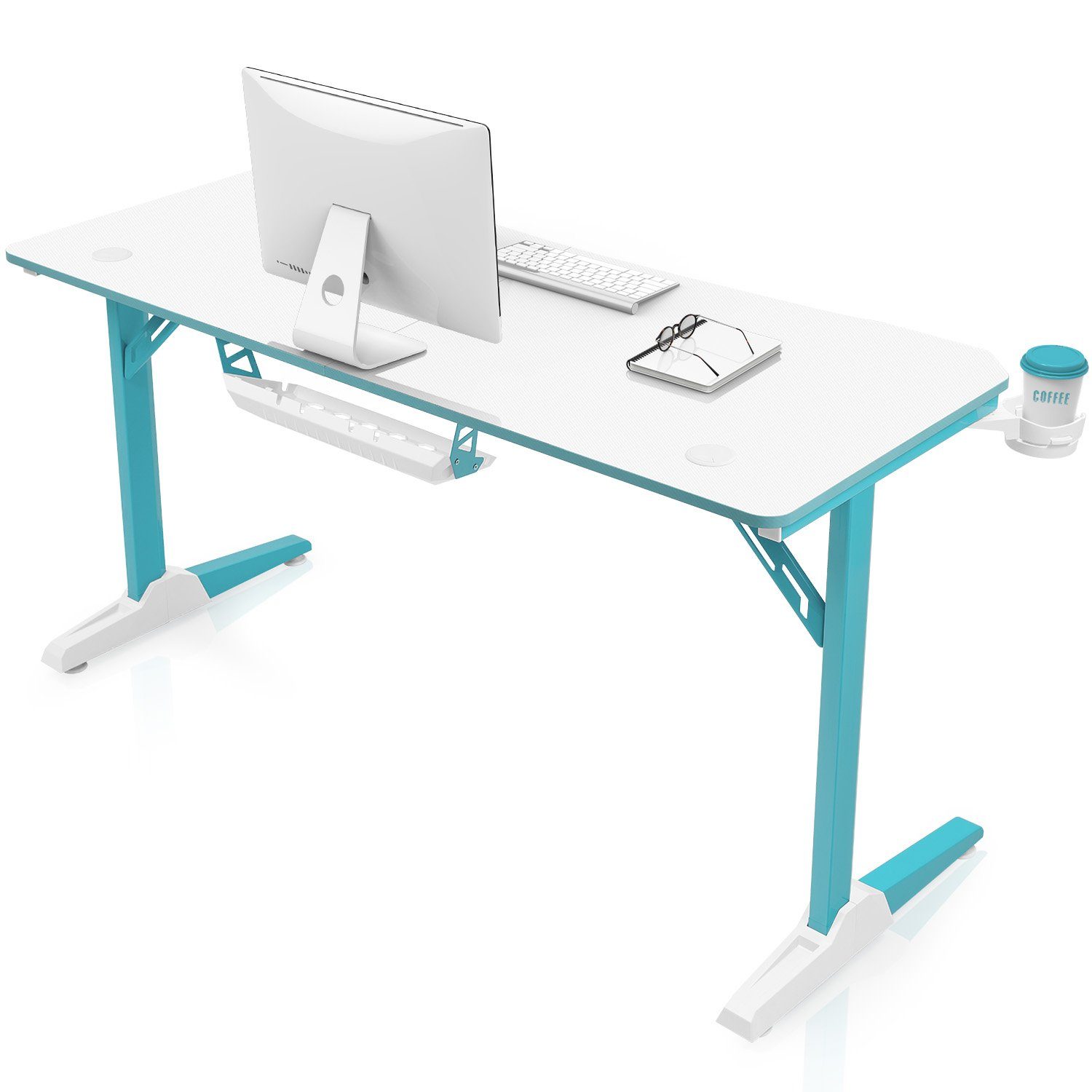 Schreibtisch Schreibtisch HOMALL Computertisch blau