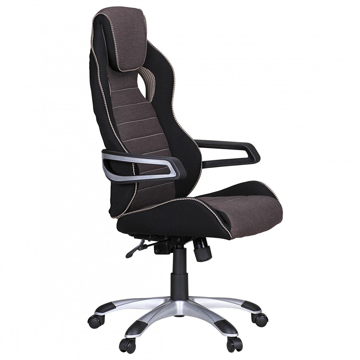 120 Grau Amstyle XXL Drehbar, Drehstuhl kg Chair SPM1.257 Silber, Bürostuhl (Stoff Gaming Racing Modern), Schreibtischstuhl Design