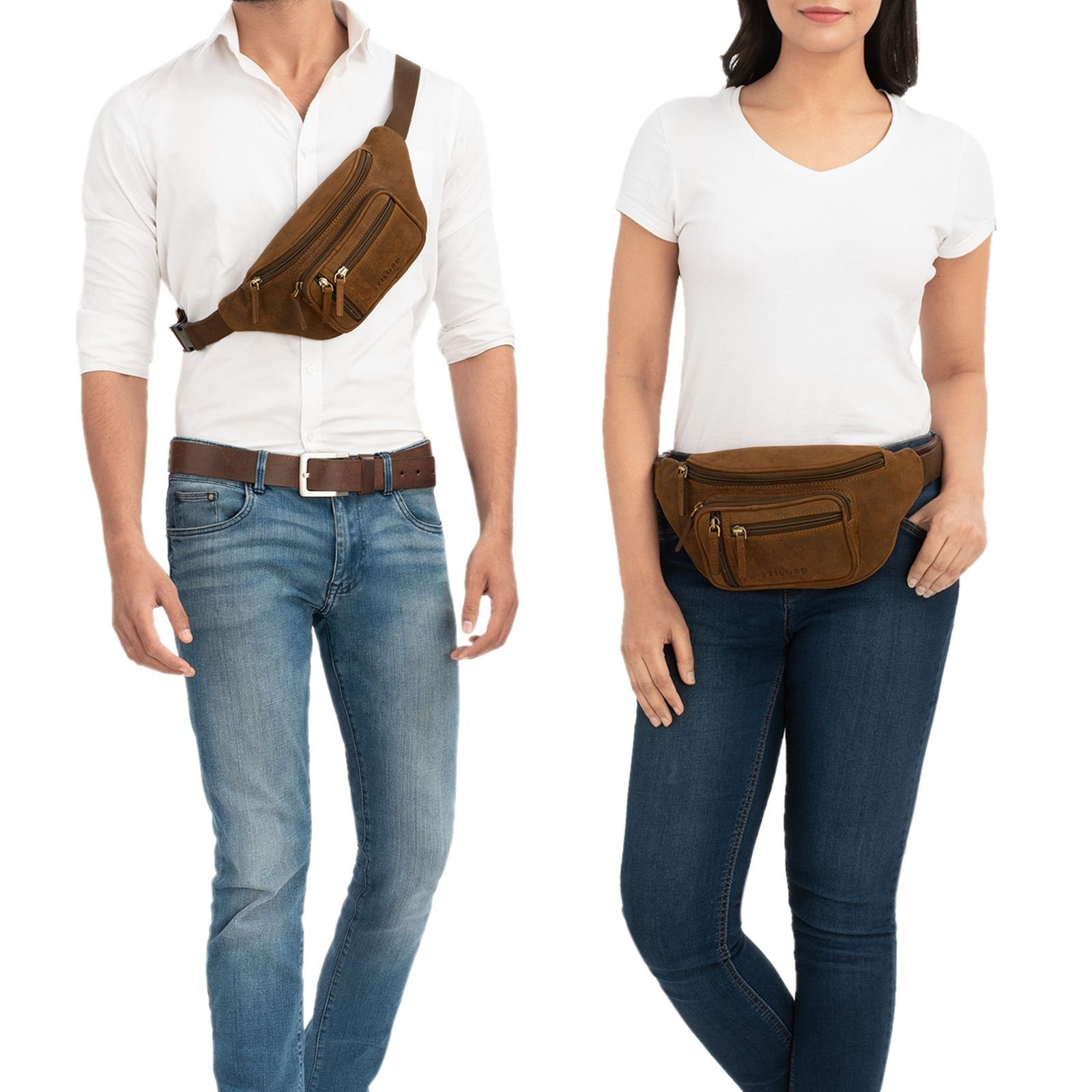 STILORD Bauchtasche "Greg" Bauchtasche / Gürteltasche Echtes Leder für Damen Herren Groß