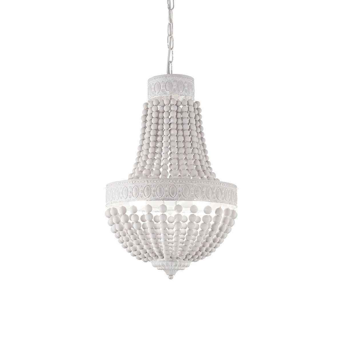 Ideal Lux Kronleuchter Ideal Lux Monet SP6 Korbleuchter Metall, Holz, Ø: 50 cm, LED wechselbar, Hängeleuchte