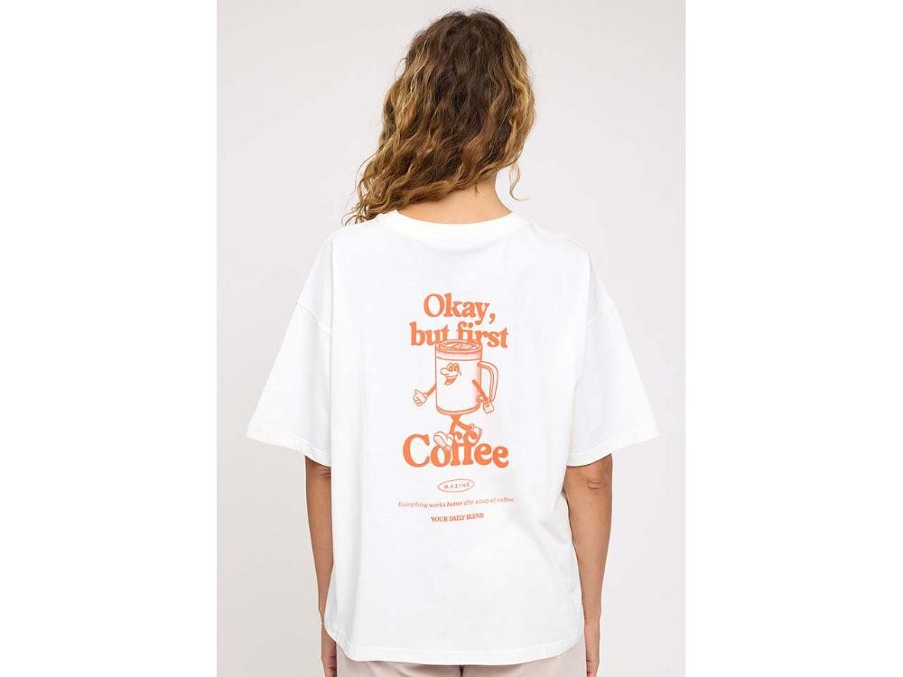MAZINE T-Shirt MAZINE Damen-Oversized-T-Shirt 'Back Print' mit Ru
