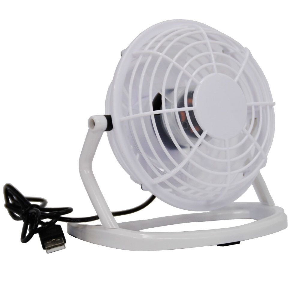 Systafex® Tischventilator USB Tischventilator Kunststoff weiß für PC Laptop Notebook, Neigungswinkel einstellbar