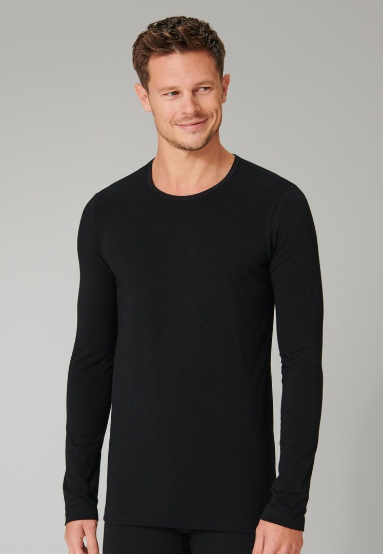 Schiesser Unterziehshirt 95/5 Long (Doppelpack) Single Jersey Qualität