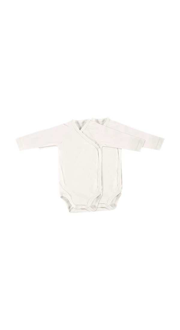 Alvi® Wickelbody Baby Bodys 2er Langarm (2-tlg) praktische Druckknöpfe