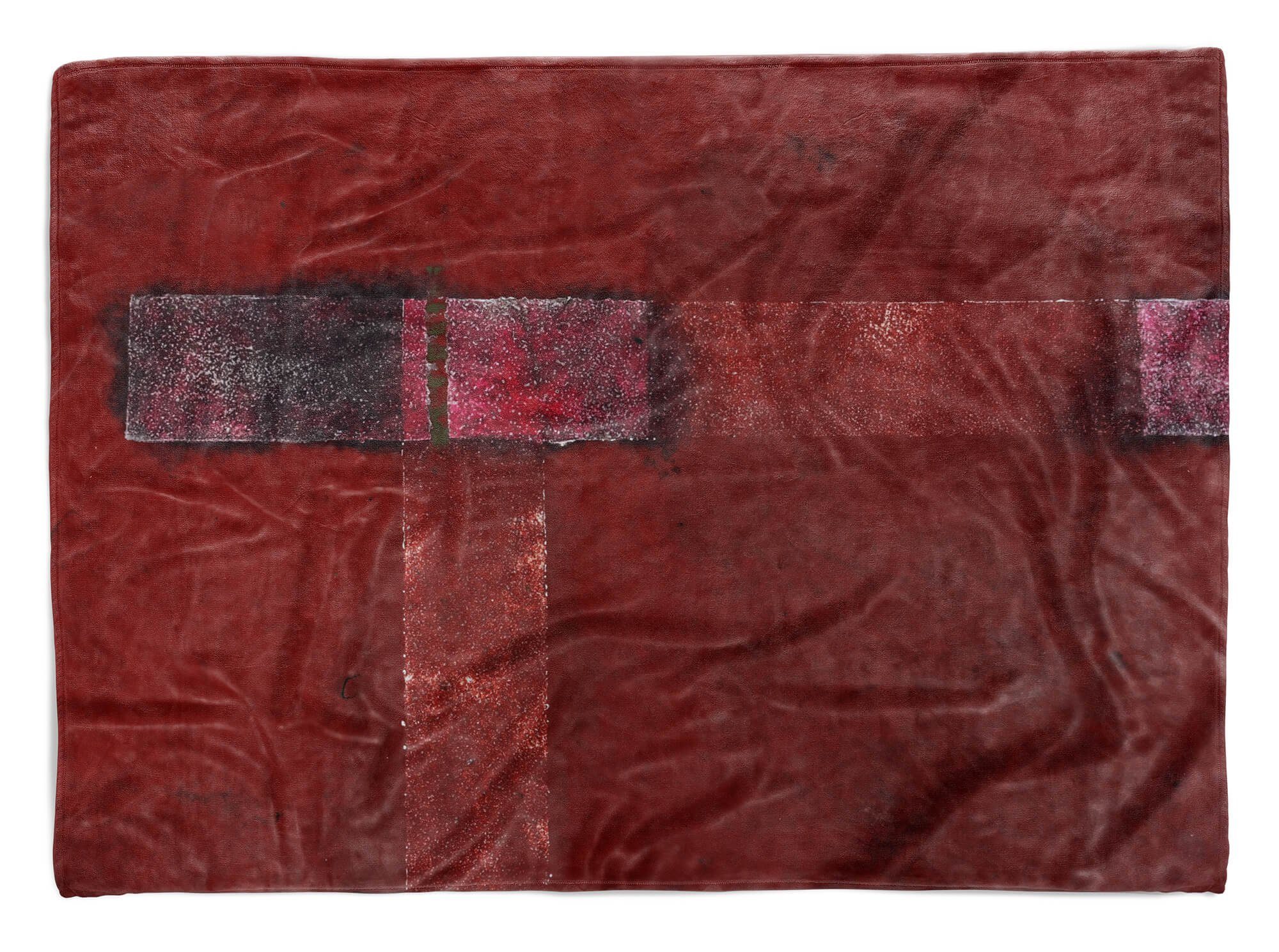 Sinus Art Handtücher Handtuch Strandhandtuch Saunatuch Kuscheldecke mit Fotomotiv Rot Abstrakt Kunstvoll, Baumwolle-Polyester-Mix (1-St), Handtuch