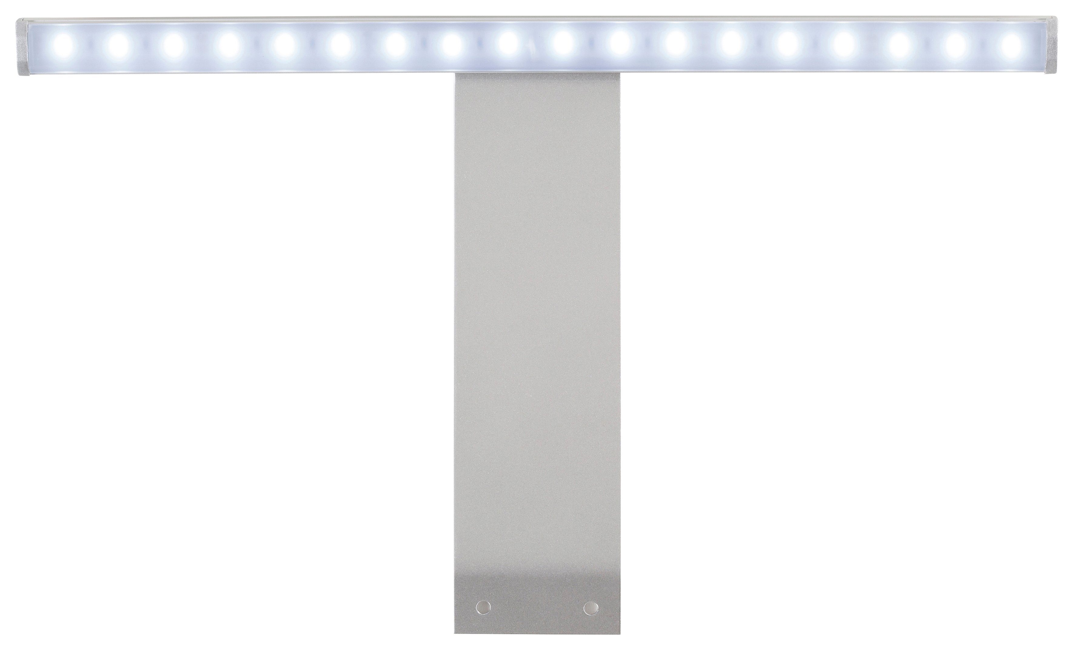 trendteam LED Spiegelleuchte, fest integriert, Aufsatzleuchte, mit u. in LED Kaltweiß, Kaltweiß Steckdosenbox cm Schalter 37x18x13