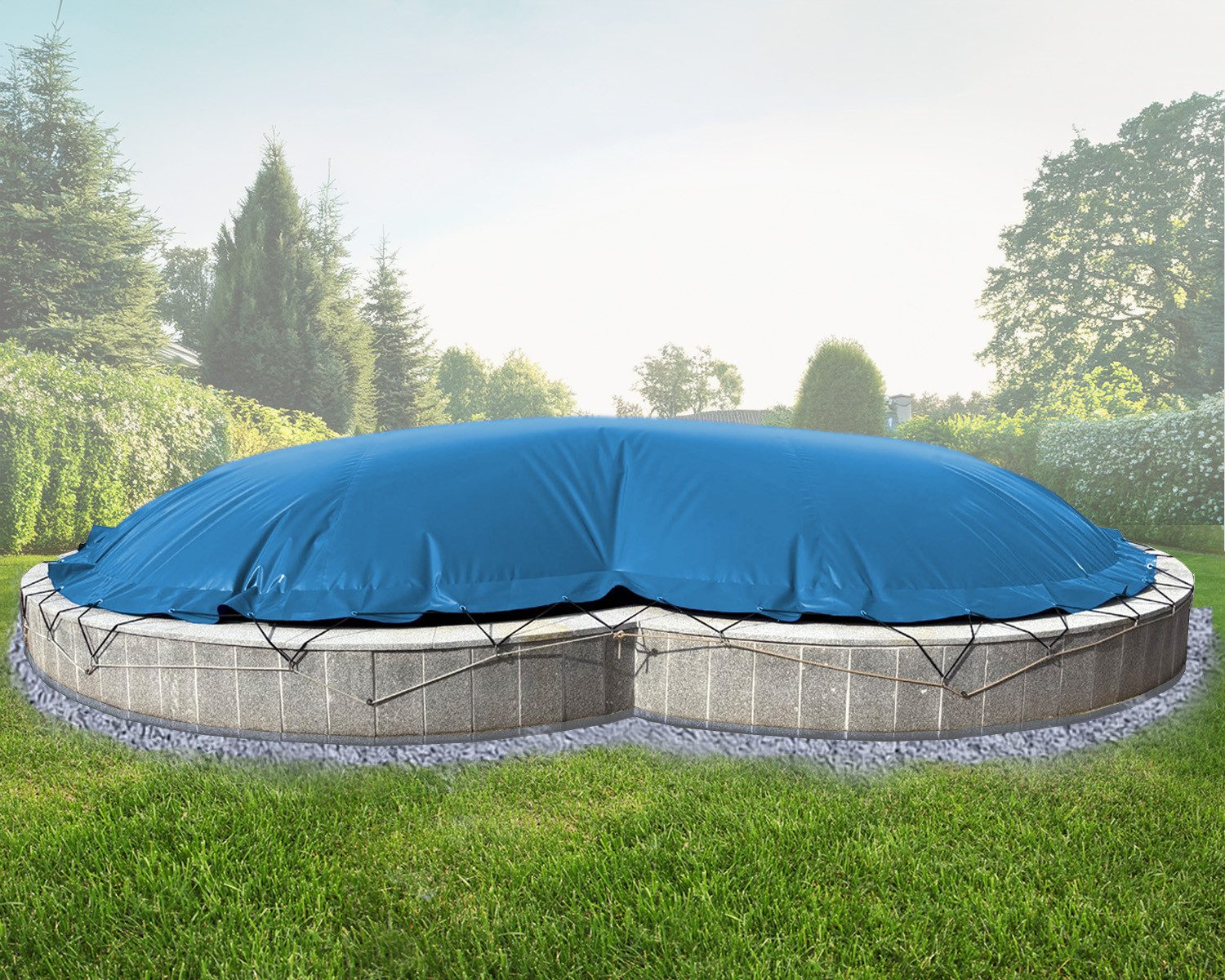AirDeluxe Pool-Abdeckplane Aufblasbare achtform Poolabdeckung Poolplane, günstig online kaufen