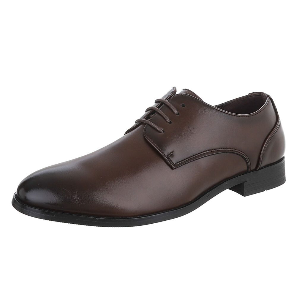 Coolwalk Herrenschnürschuh Elegant aus Synthetik Schnürschuh (92422658) Blockabsatz Business-Schuhe in Braun von Coolwalk