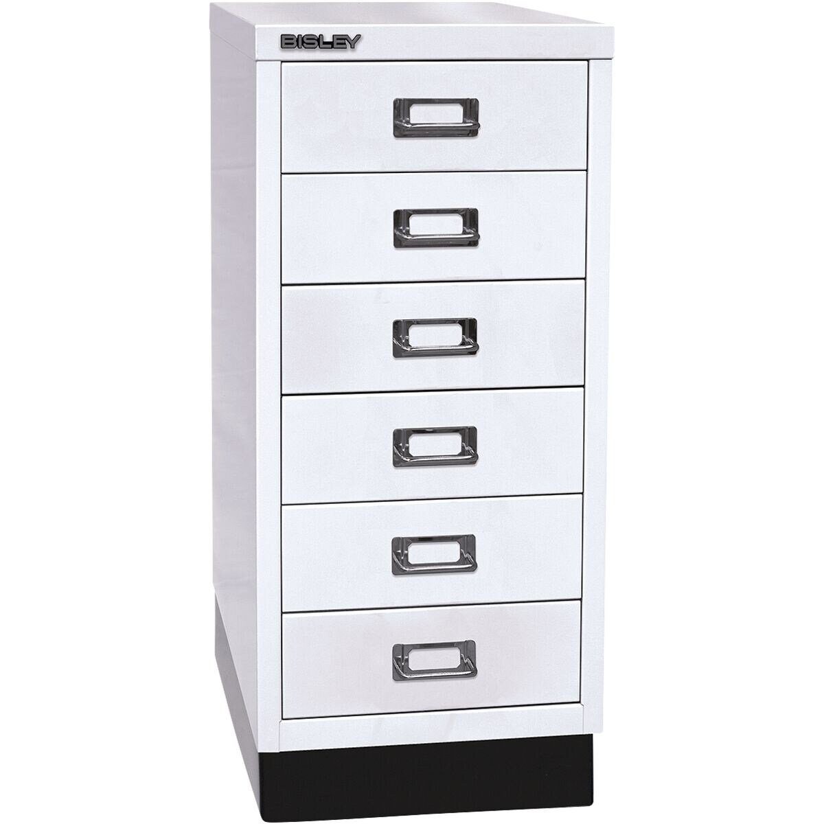 Bisley Beistellschrank MultiDrawer Schrank aus Stahl, 6 Schubladen, mit Sockel, A4