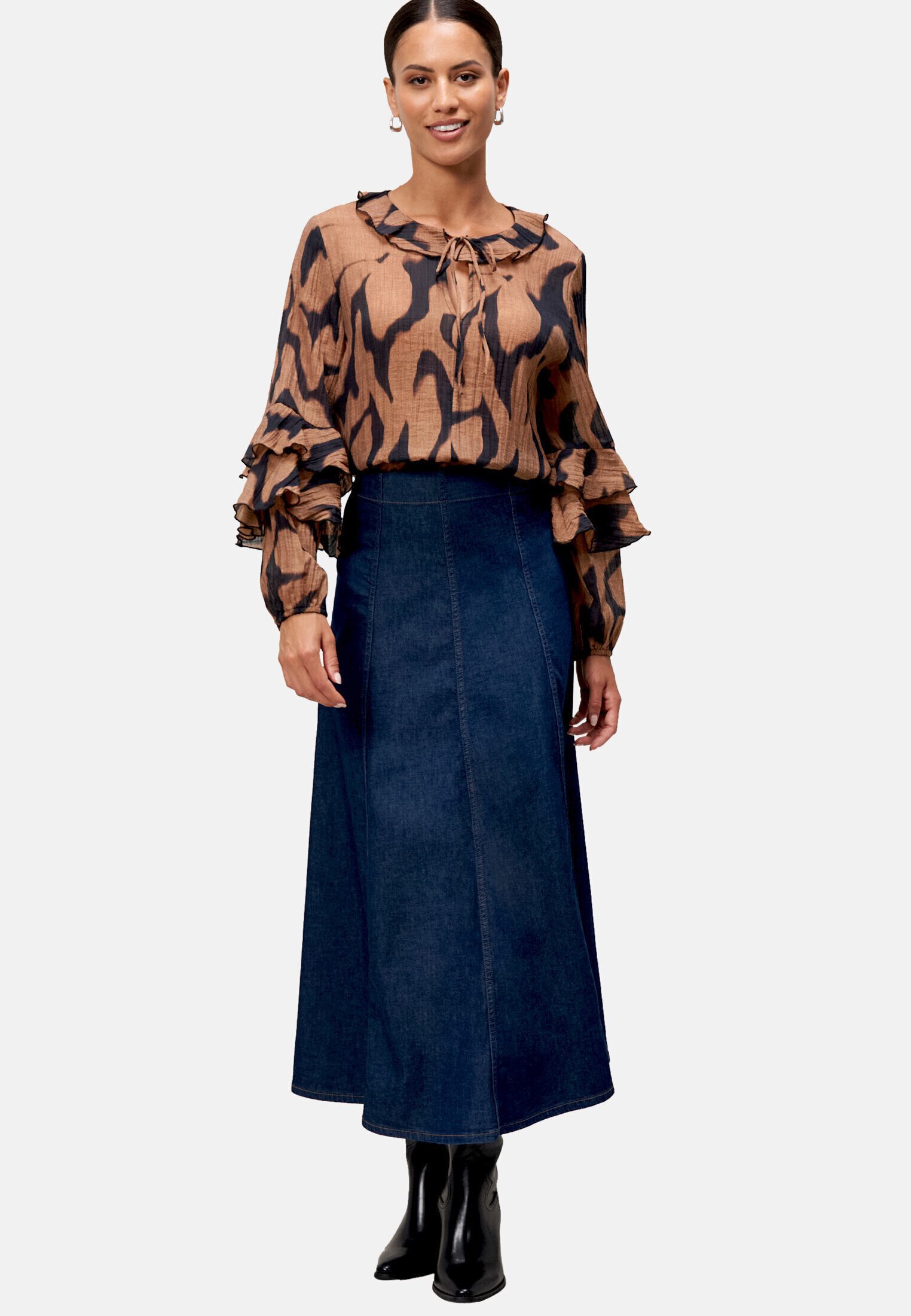 Zero Crinklebluse Damen mit Volants