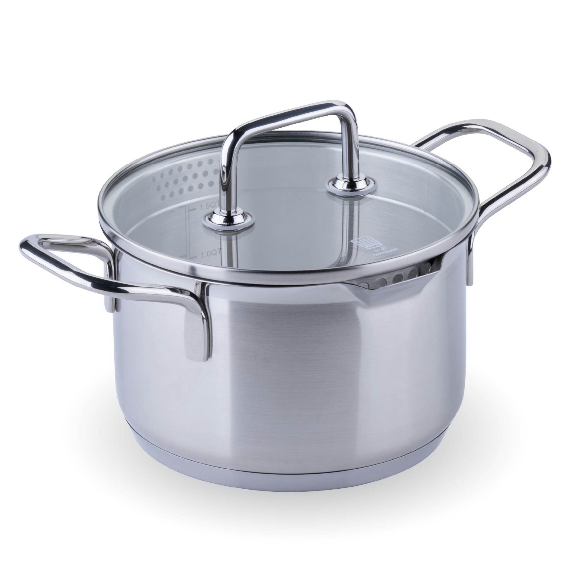 Chefkoch trifft Fackelmann Kochtopf mit Glasdeckel, Ø 16 cm, induktionsgeeignet, backofengeeignet
