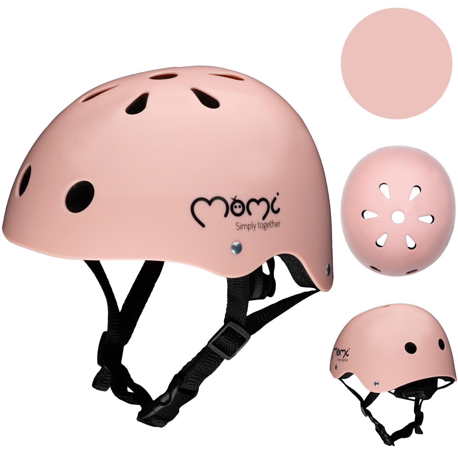 MoMi Kinderhelm Mimi, verstellbar 48–55 cm, leicht, 11 Belüftungsöffnungen