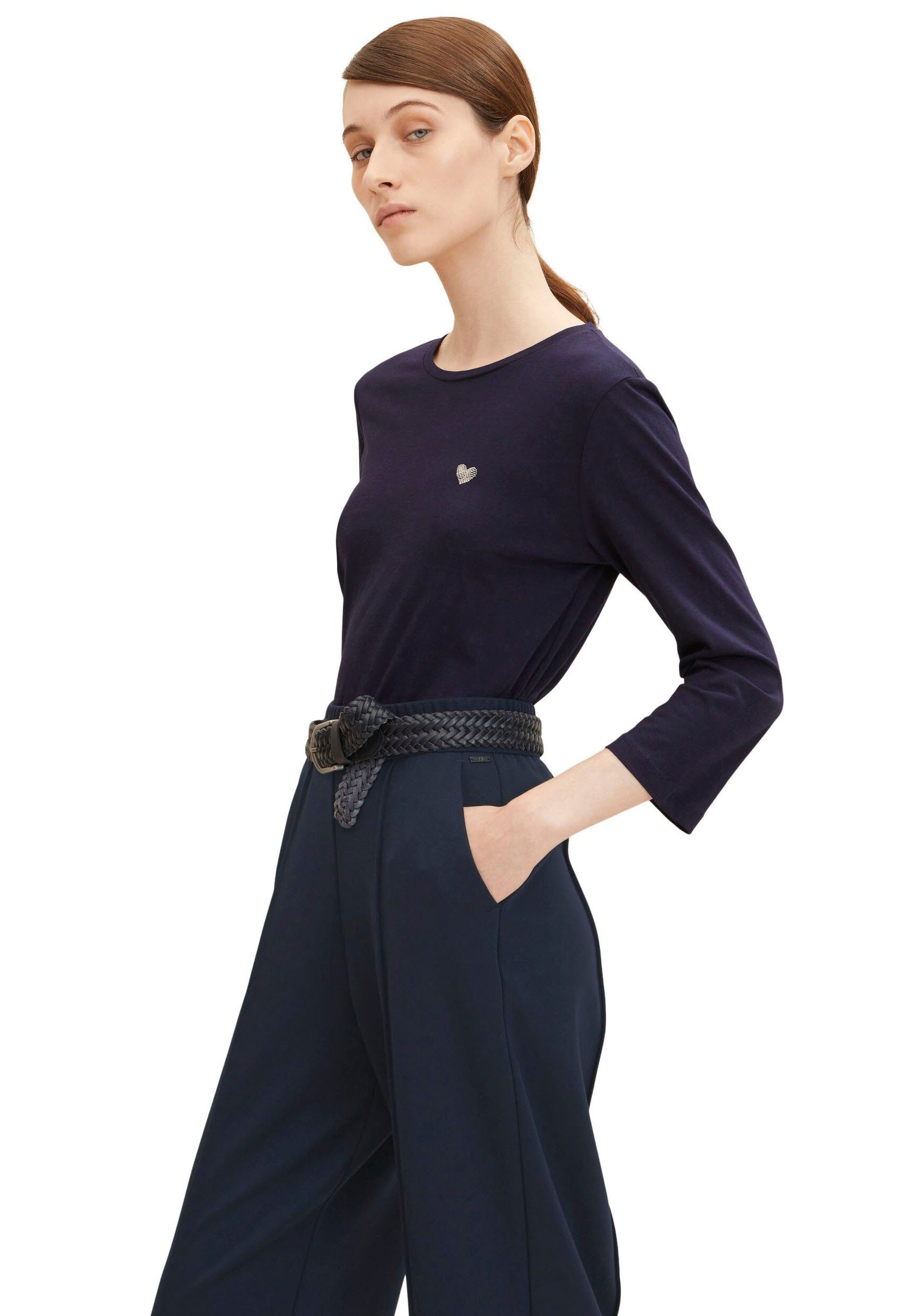 TOM TAILOR 3/4-Arm-Shirt (Packung, 2-tlg., 2er-Pack) im Doppel - immer Ringel + uni