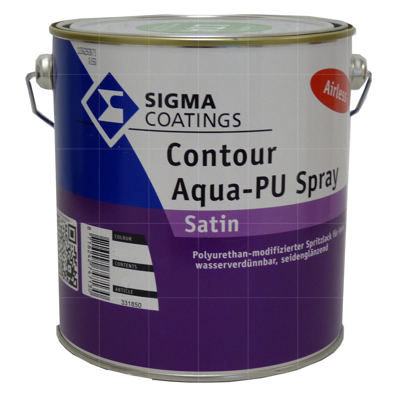 SIGMA Coatings Acryl-Buntlack CONTOUR AQUA-PU SPRAY SATIN - 2.5 LTR (WEISS)