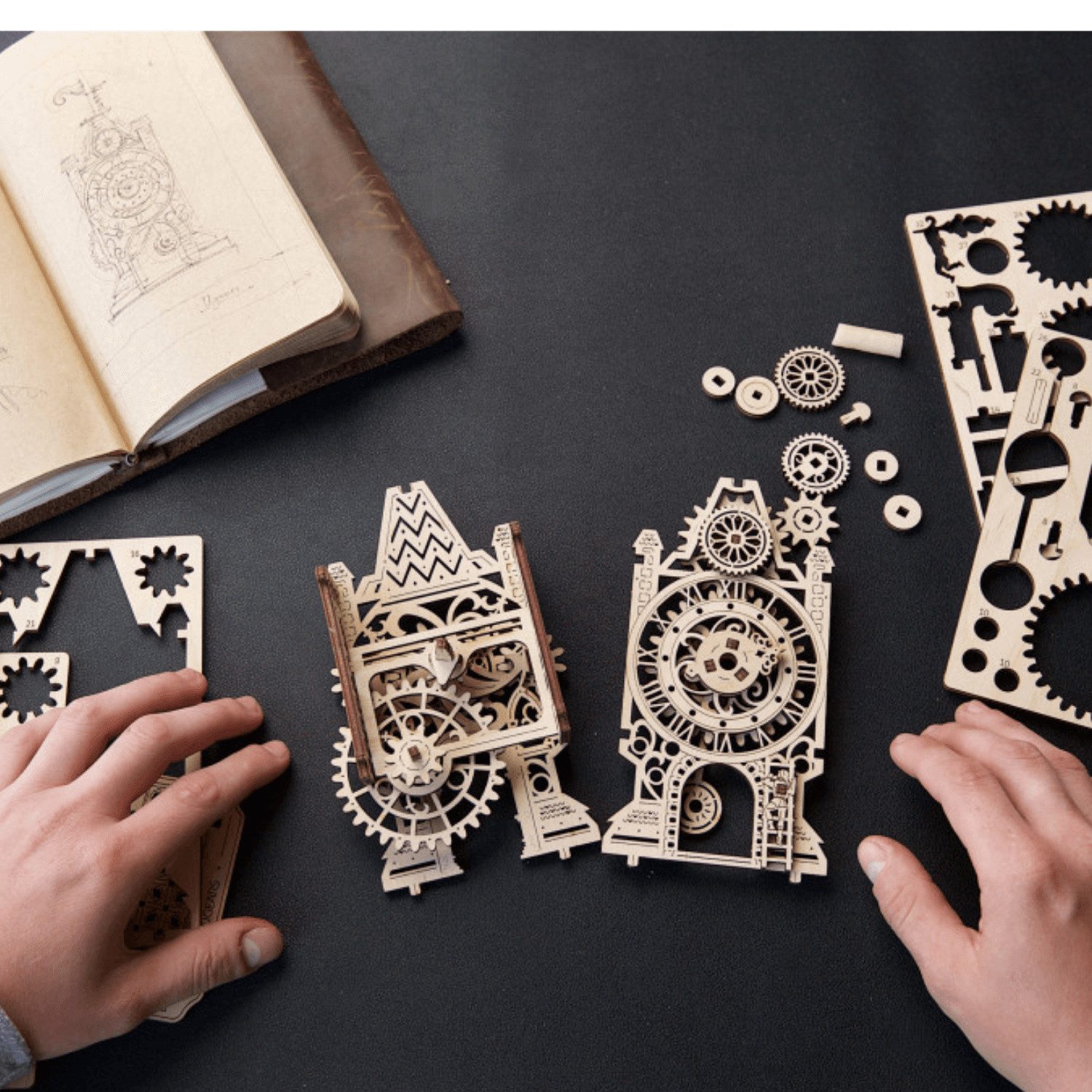 UGEARS Modellbausatz Ugears Uhrenturm Mechanisches Holzpuzzle, (44-tlg)