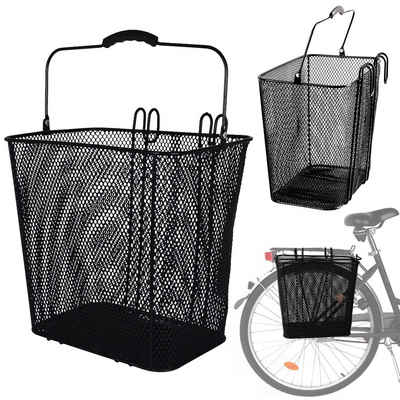 Oramics Fahrradkorb Hinten zum seitlichen Einhängen 25 Liter Gepäckträgerkorb (Fahrrad Korb 35 x 23 x 32 cm, Einfaches Einhängen und Aushängen an der Seite des Gepäckträgers), ideal zum Einkaufen