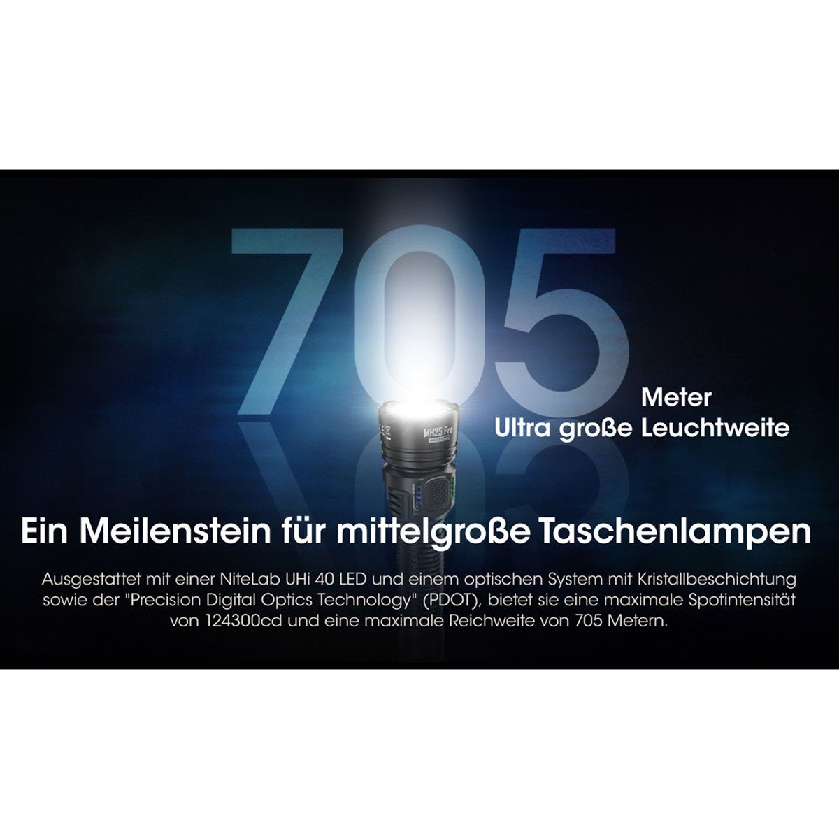 MH25 Taschenlampe Nitecore Pro Lumen LED LED Taschenlampe 3300