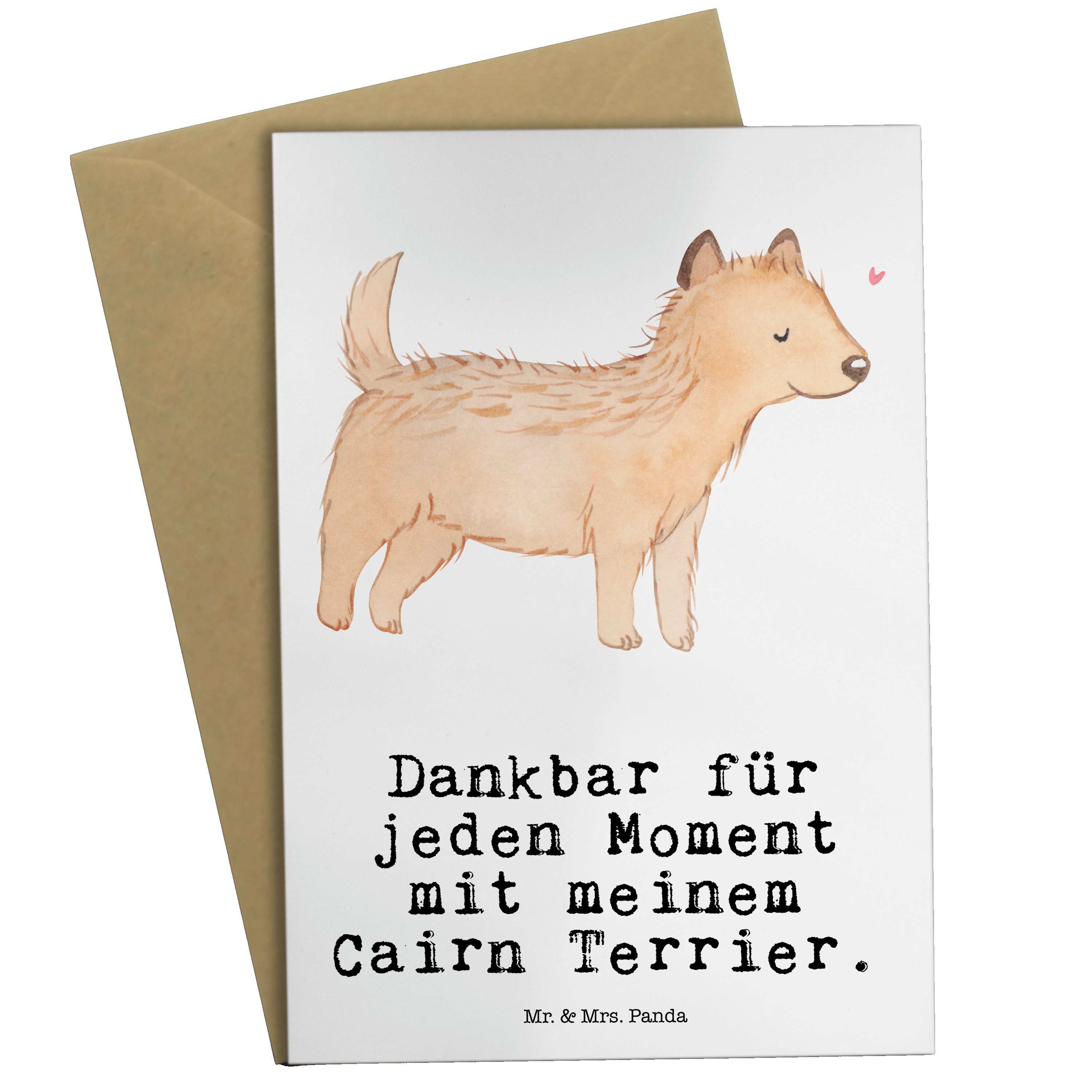 Terrier Klappkarte, - Panda Tierfreund Geschenk, Weiß Grußkarte - Cairn Mr. & Hund, Mrs. Moment
