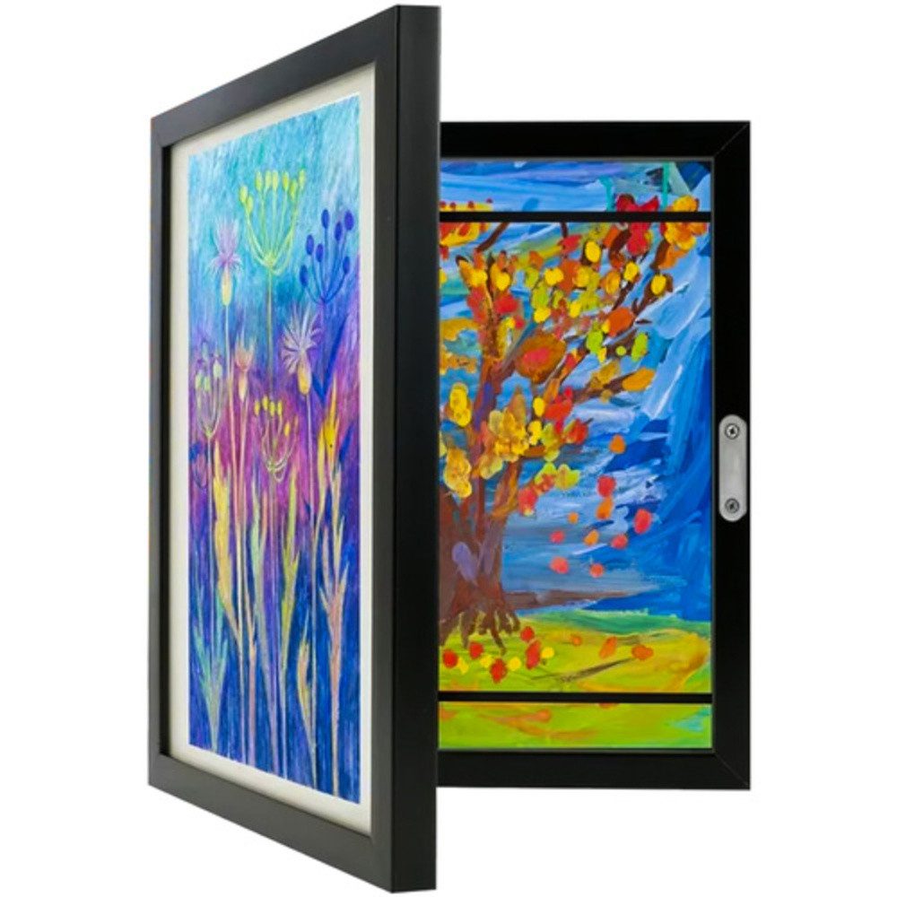 KRUZZEL Bilderrahmen Kunstbilderrahmen Kinderbilder, für 1 Bilder (Spar-Set), einfache Installation, Kinderbilderrahmen für A4-Werke, ideal zum Sammeln, Präsentieren