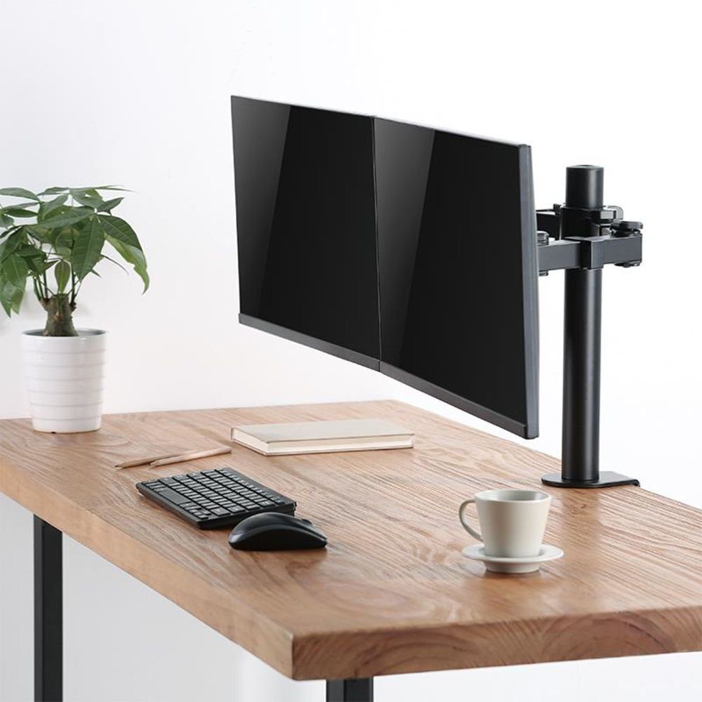 LogiLink Dual Monitor mount, 17"-32", VESA TV-Wandhalterung 360° steel