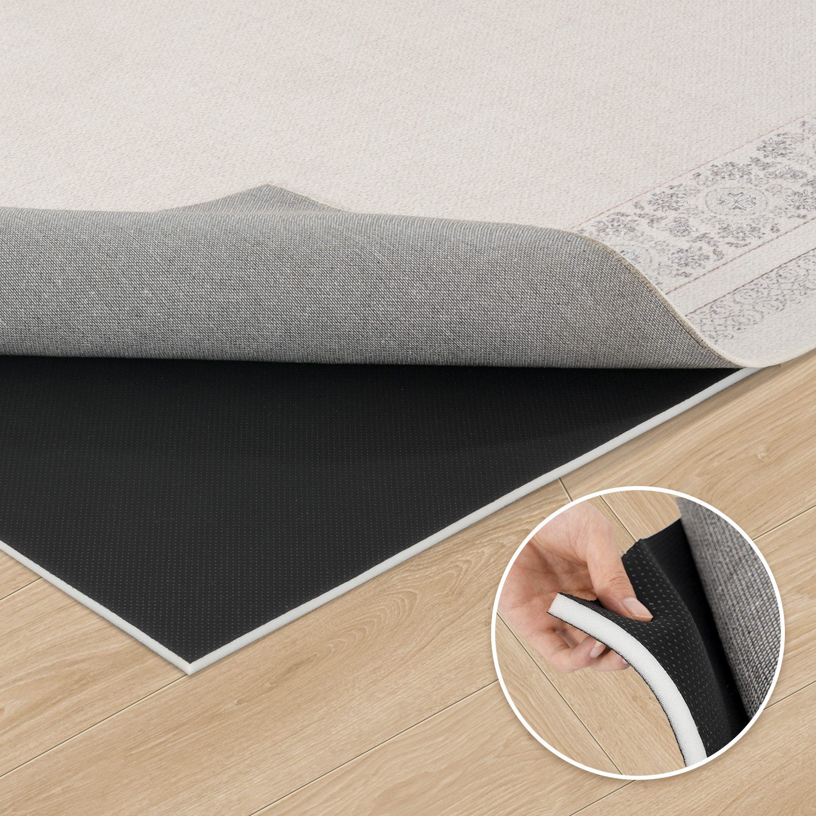 Meulbaty Teppich Rutschfeste Matte, Schwamm-Teppichgreifer, Rutschfeste Matte, Rechteck, Höhe: 12.7 mm, für Zuhause, Büro, Auto, Palette, Regal, wasserdicht
