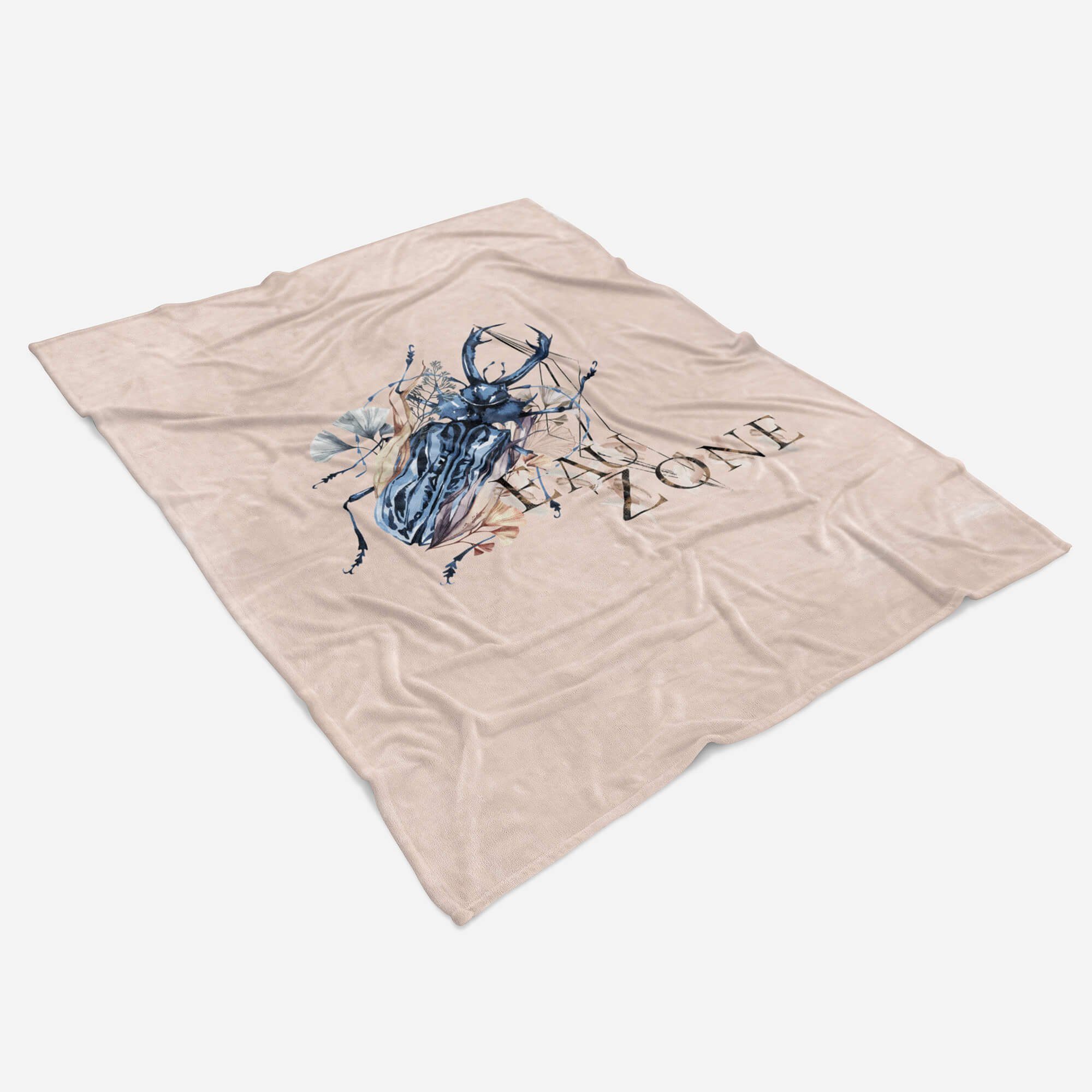 (1-St), Kuscheldecke Art Blumen Baumwolle-Polyester-Mix Strandhandtuch Käfer Handtuch Sinus Handtuch Motiv, Handtücher Kunstvoll Saunatuch
