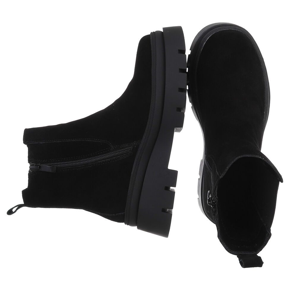 Ital-Design Damen Chelsea Schuhe aus Wildleder Plateaustiefelette (88489381 günstig online kaufen