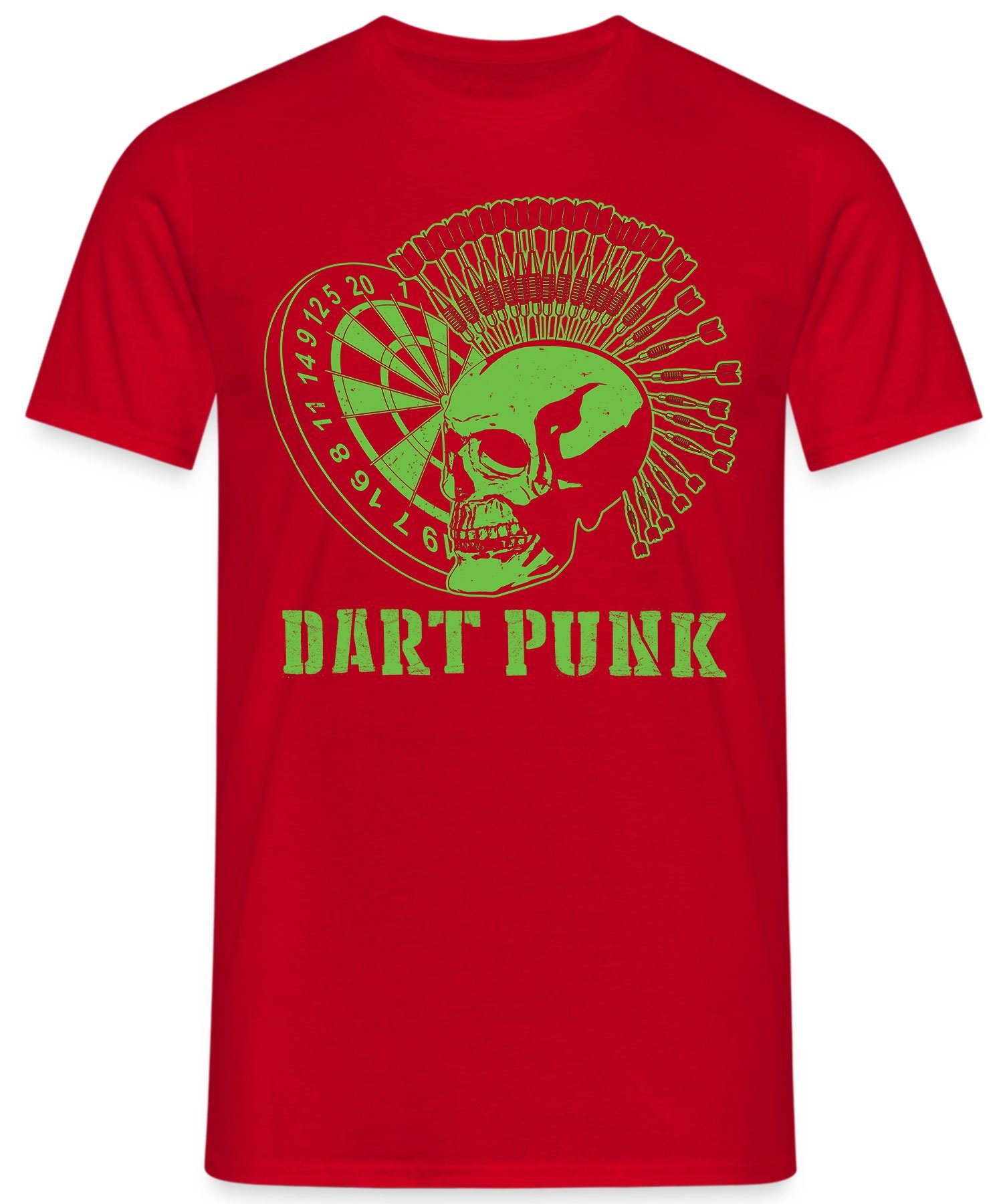 Quattro Formatee Kurzarmshirt Dart Dart Punk T-Shirt Dartspieler Rot (1-tlg) - Dartpfeil Herren Dartscheibe