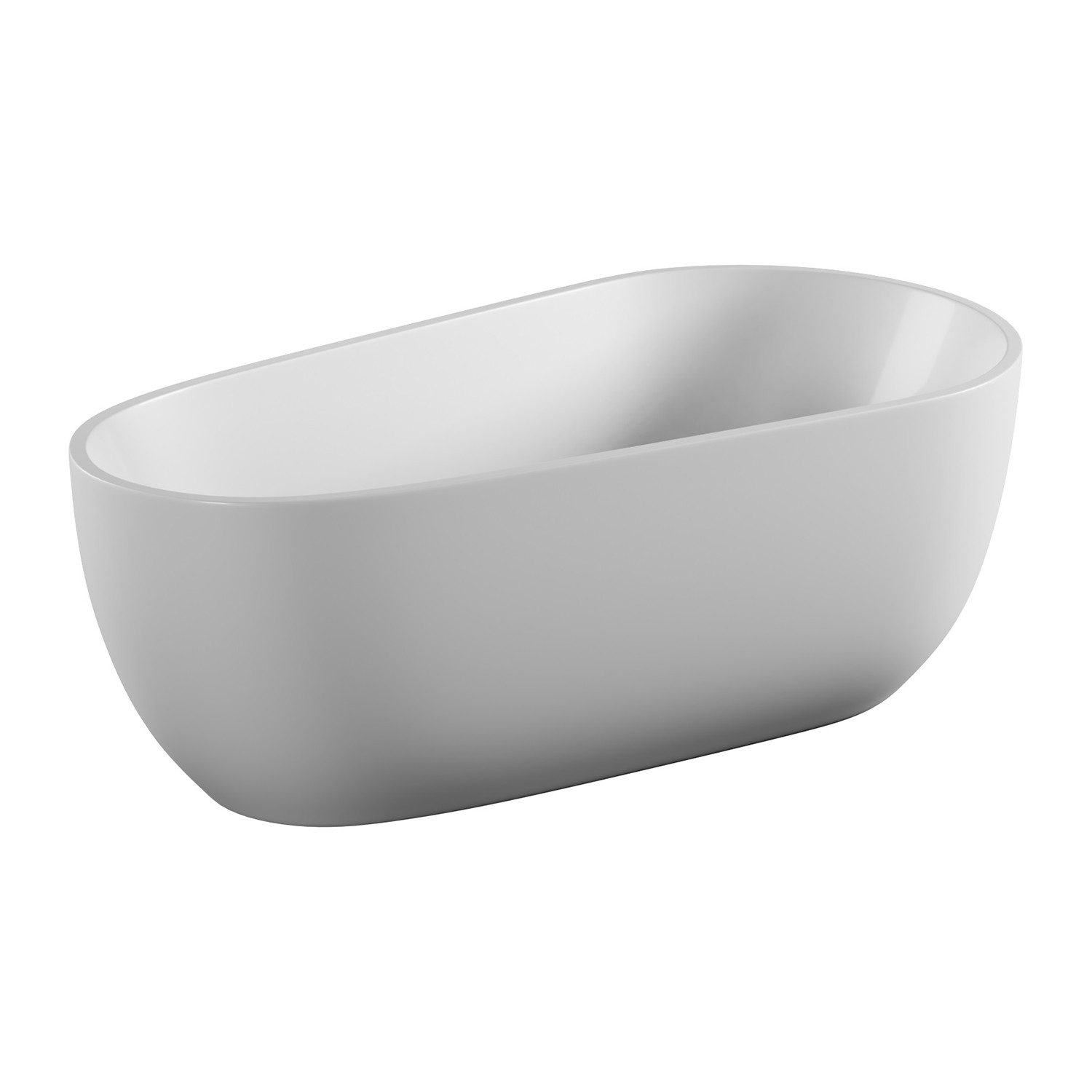 TroniTechnik Badewanne Freistehende Badewanne DIA, 170 x 80 x 58cm (L x B x H), (vormontiert, aus hochwertigem Sanitäracryl, Wärmespeichernd, 1-tlg), glasfaserversärktes Acryl, mit Überlauf-Ablauf, Push-to-open Abfluss