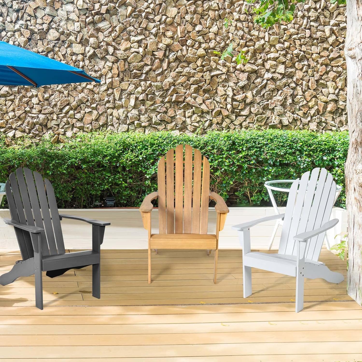 KOMFOTTEU Gartenstuhl Adirondack Stuhl, aus Akazienholz,bis günstig online kaufen