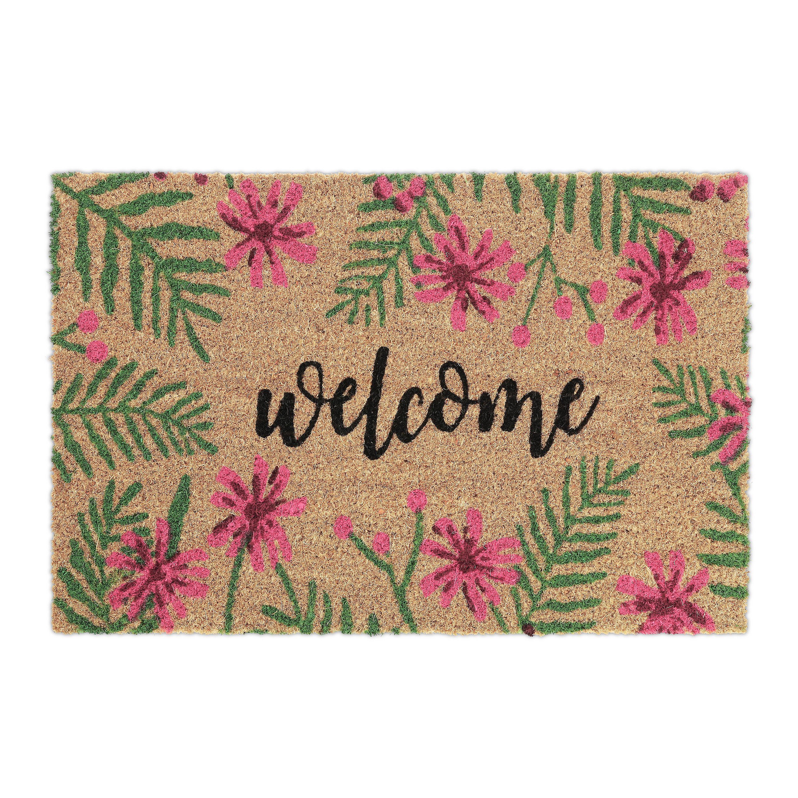 relaxdays Fußmatte Kokos Fußmatte Welcome, Höhe: günstig online kaufen