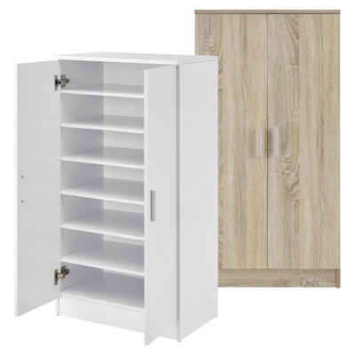 en.casa Schuhschrank mit 2 Türen - 108x55x35cm - in verschiedenen Farben