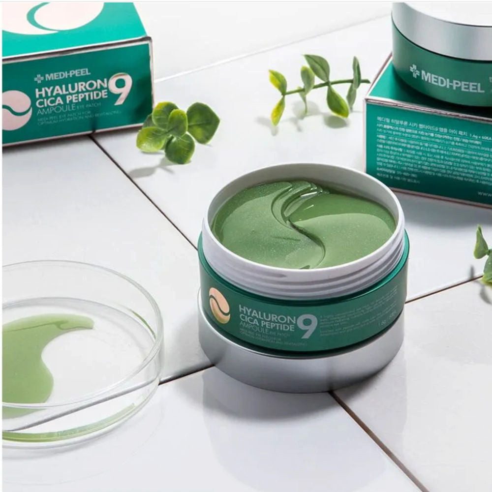 Medi-Peel Augencreme MEDI-PEEL, Hyaluron Cica Peptide 9 Ampoule Eye Patch – 60 Patches, Hochkonzentrierte Hydrogel-Augenpads mit Peptidkomplex
