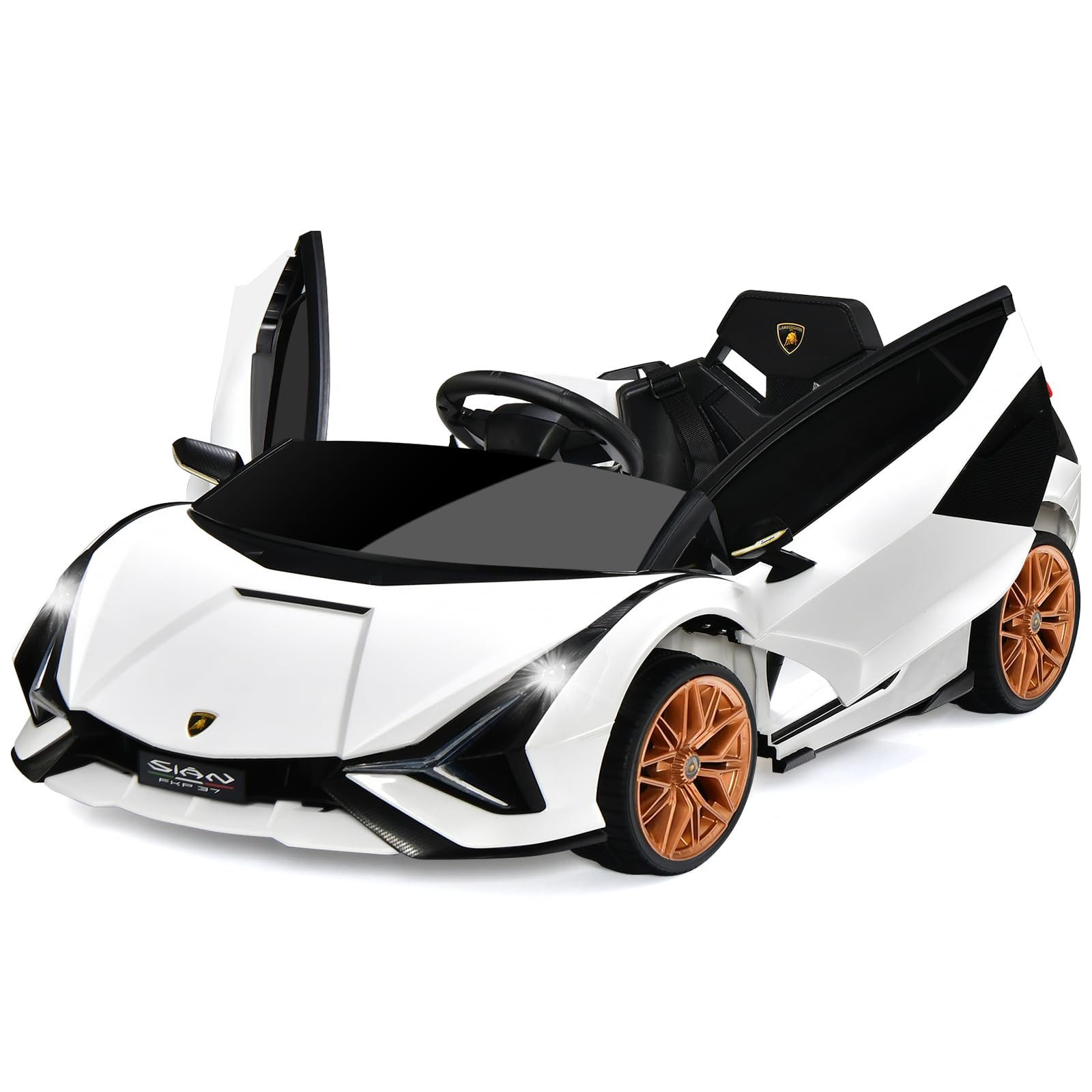 COSTWAY Elektro-Kinderauto 12V Lamborghini, 3-5km/h