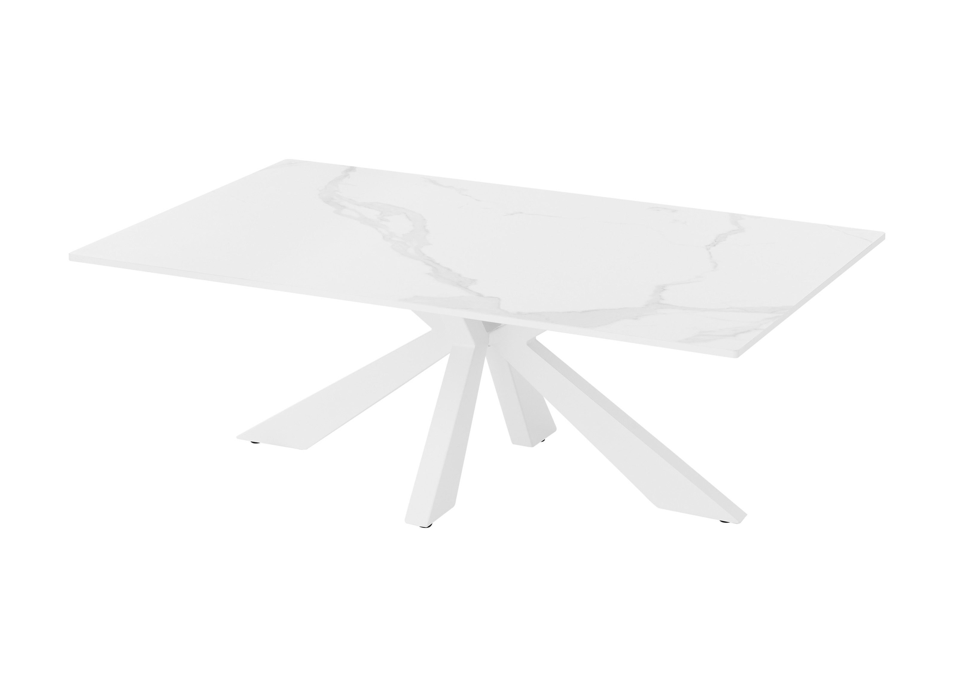 möbelando Couchtisch Noah, in weiß, Keramik, Metall - 110x40x70cm (BxHxT)