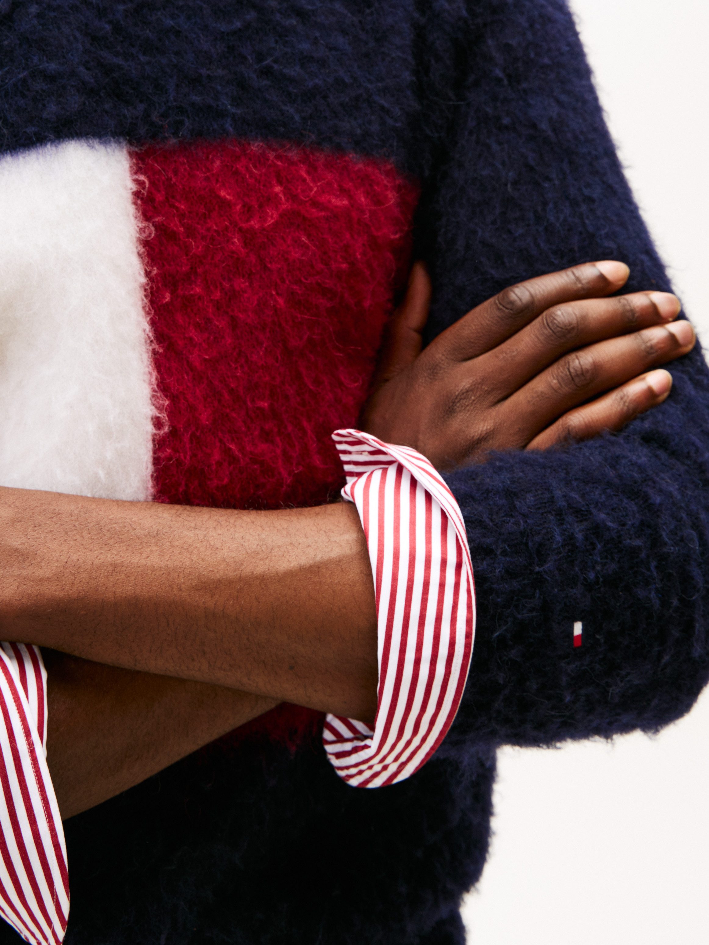 Tommy Hilfiger Strickpullover ALPACA BLEND BIG FLAG CREW NECK Regular fit günstig online kaufen