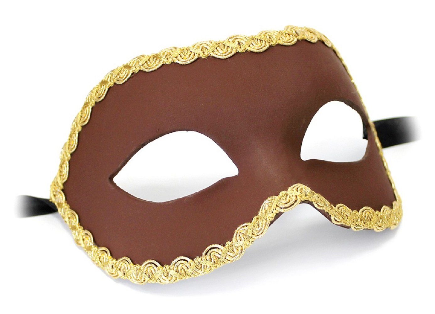 unbespielt Verkleidungsmaske Handarbeit Original Venezianische Maske Unisex Colombina Nera braun, Hergestellt in Venedig