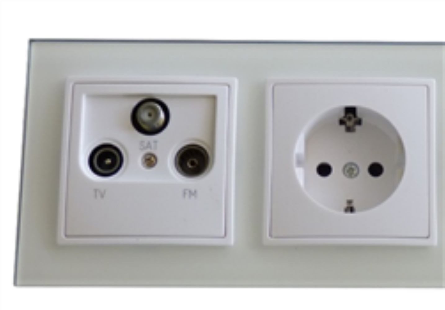 Lichtideen Schalter 8295 Abelka Nuovo weiß GLAS 1 x Schuko 1 x Antennendose (Taster, Schalter, Anennendose, Steckdose mit USB lieferbar)