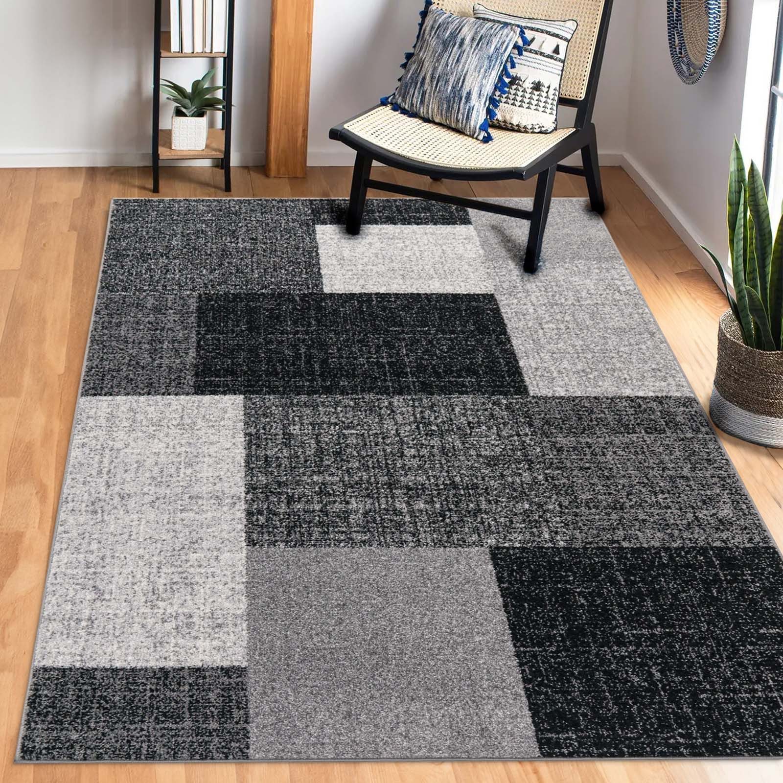 Teppich TaraCarpet Terra Design 105 Quadrate, TaraCarpet, rechteckig, Höhe: 13 mm, natürliche Farben karo anth. Wohnzimmer Schlafzimmer Esszimmer 200X280