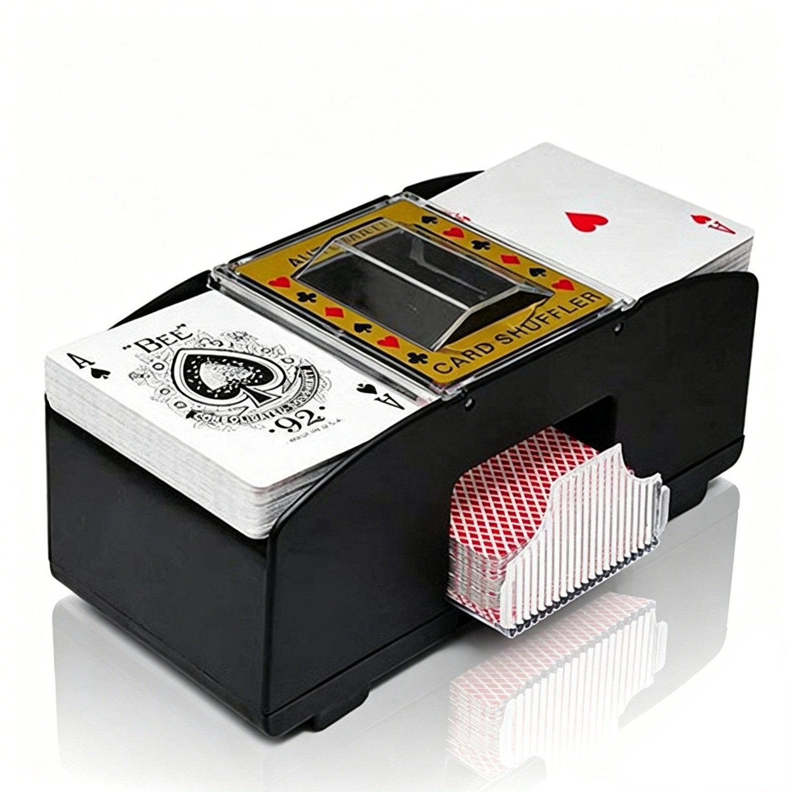 GARRYFIZH Spieltisch Kartenmischmaschine Spiel Automatischer Kartenmischer 2 Decks, Pokersortierer-Spender