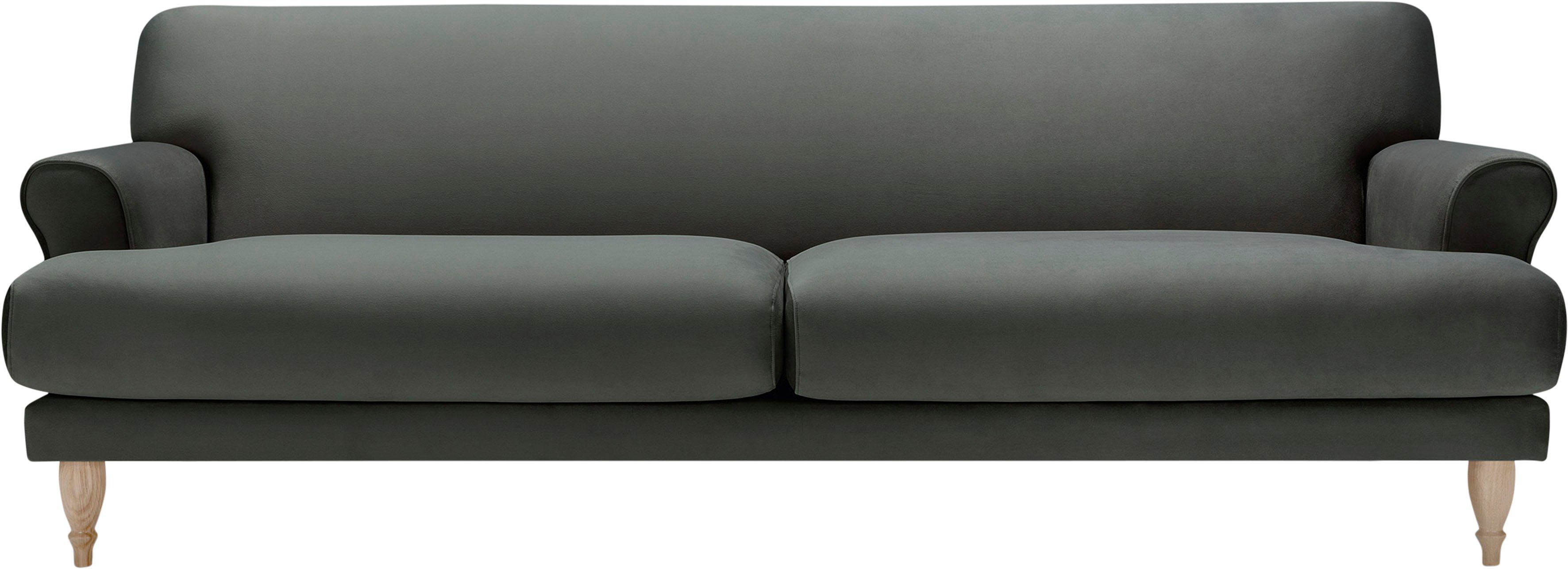 LOVI Sofa Ginger, 3-Sitzer, Füße Eiche natur, Sitzunterfederung mit Polsterunterlage