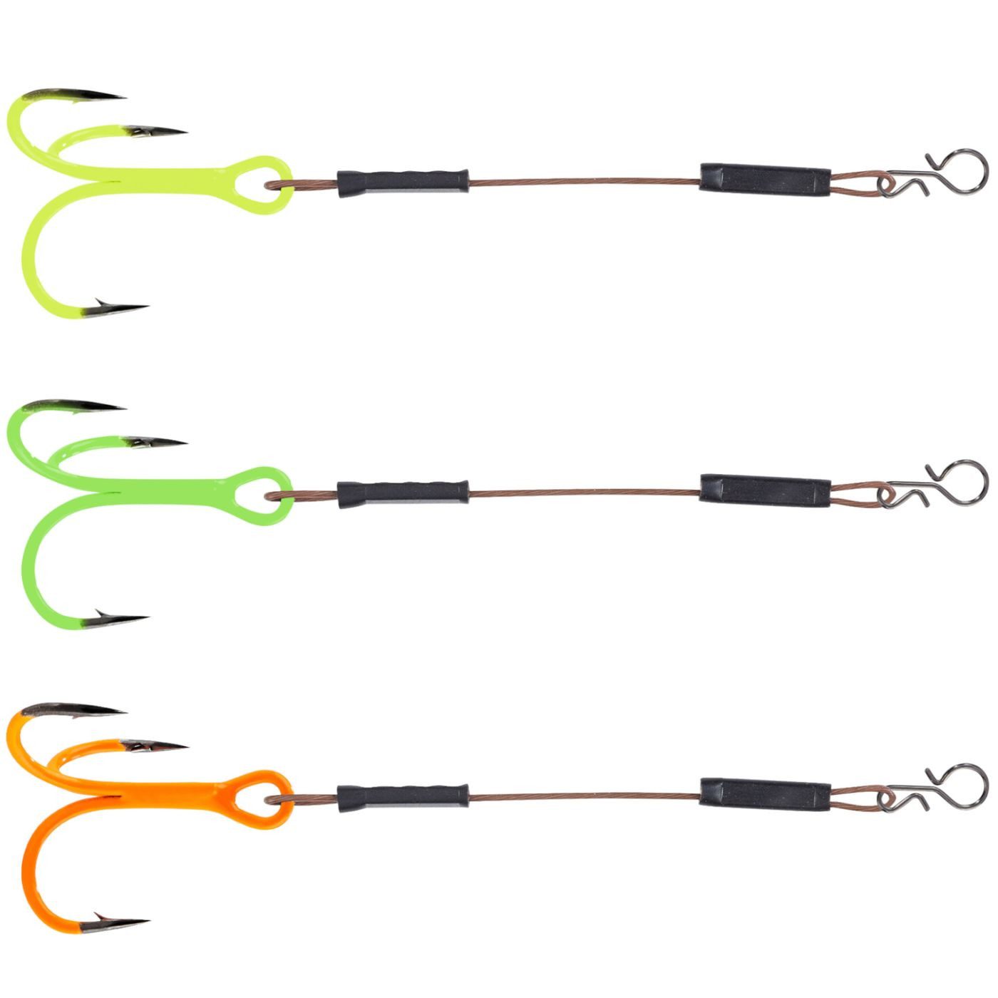Drillingshaken Balzer Shirasu 1x7 UV Stinger Rigs mit Clip - 3 Stingerhaken