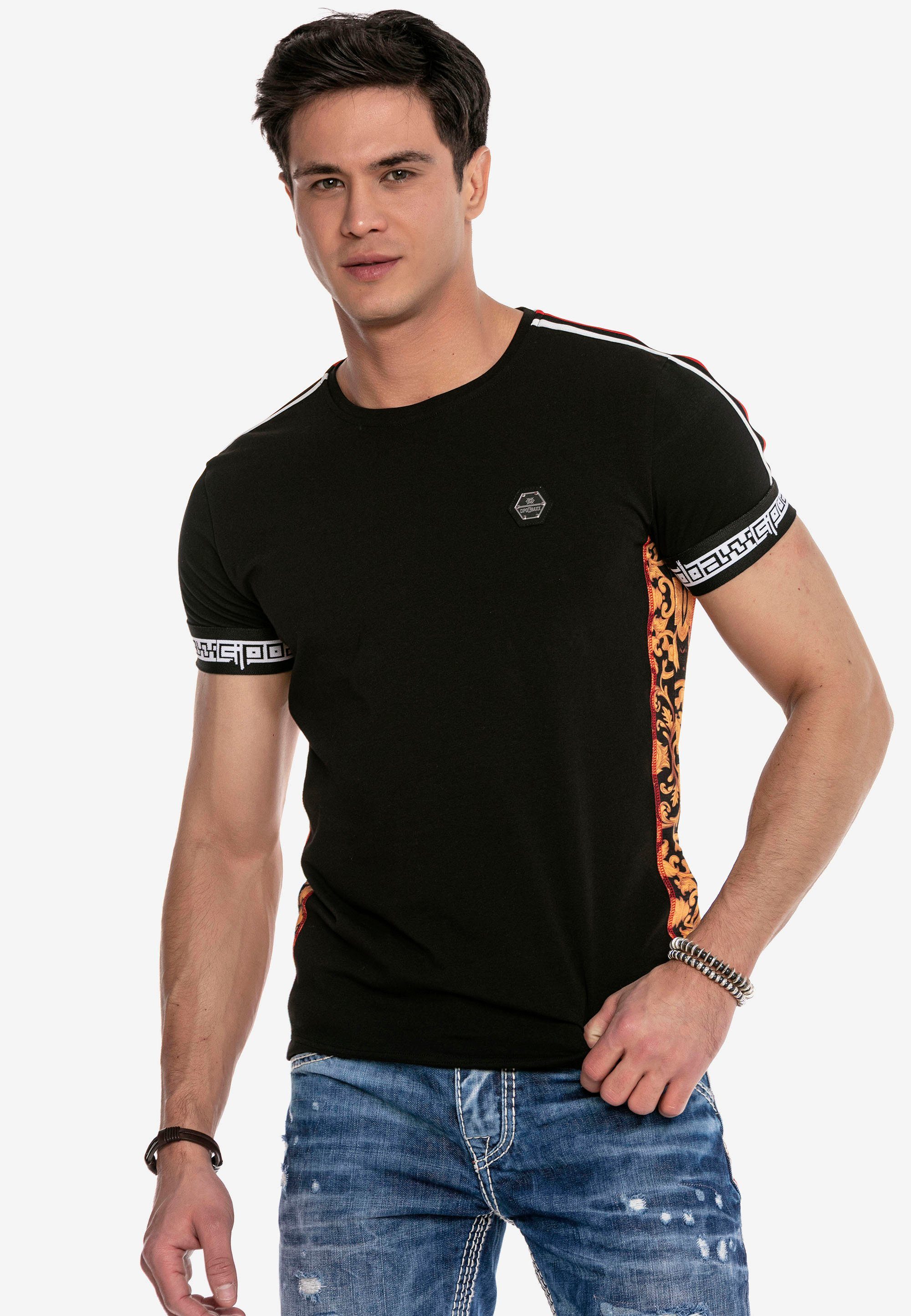 & schwarz sportlichen Design T-Shirt Baxx im Cipo