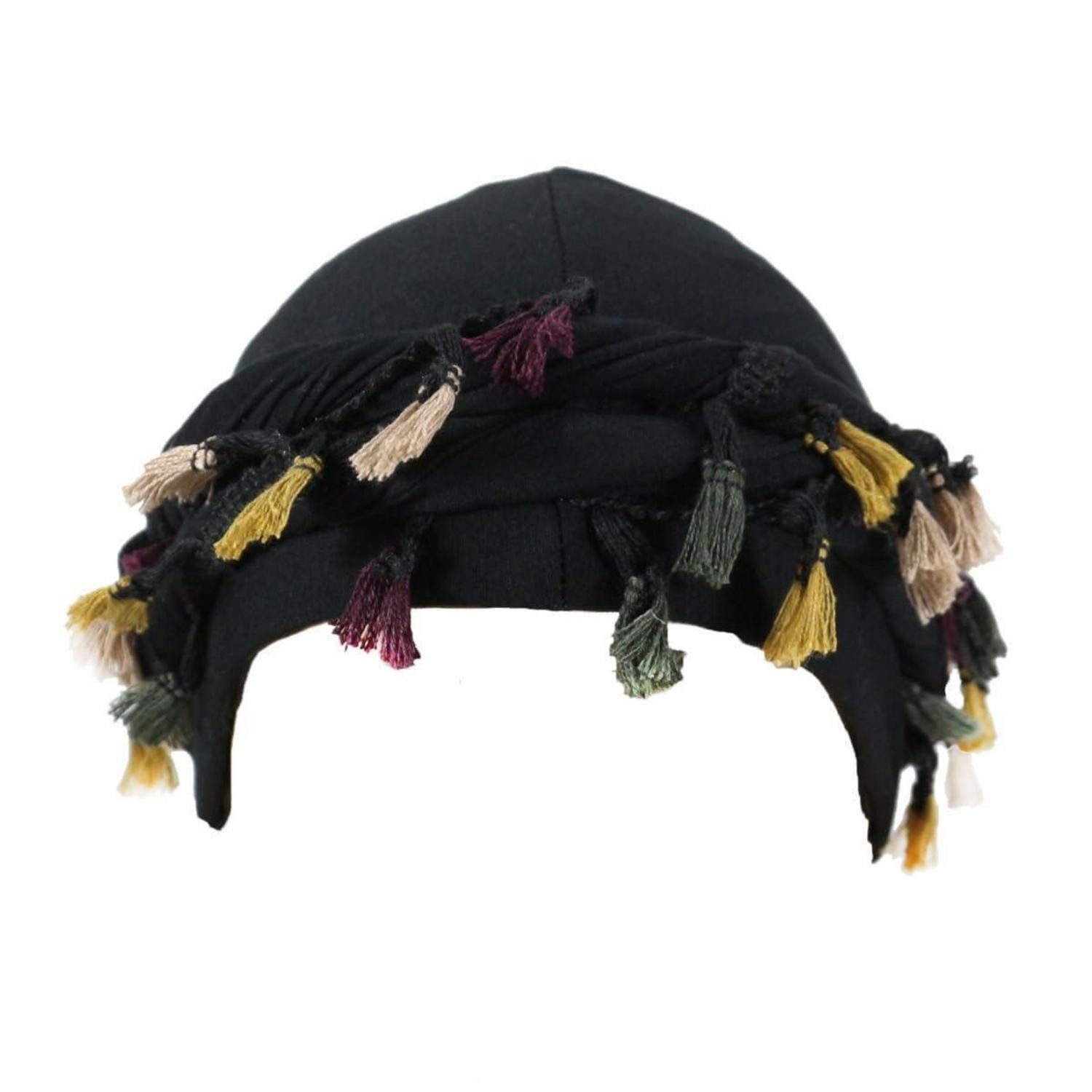 LuxusKollektion Turban Turban Herren Durag Kopftuch Satin Gefüttert Stretch #B Schwarz